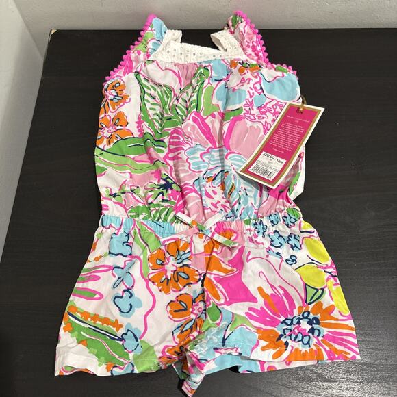 NWT Lilly Pulitzer For Target Sz 18M Baby Girl Romper One Piece Pink Green Multi - Picture 1 of 6